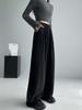 Wide Leg Pants Women Autumn Winter Thicken Loose Casual Straight Trousers Y2K Ladies with Pockets Mop Pants Slim Body