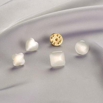 Katzenaugenstein Hemd, Blendfreier Anstecker, Versteckte Knopfleiste für Damen, Hochwertiger und Exquisiter Anstecker