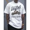 European Size Men's Pure - Polyester White T - Shirt: Ride or Die: Skeleton Biker Men's Tee