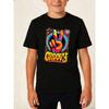 Boys Teens Crewneck T-Shirt, Retro Psychedelic GROOVY Peace Hand Sign Print