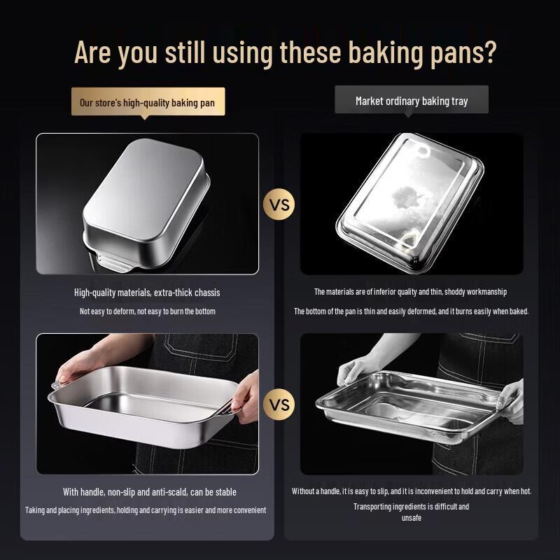 Stainless Steel Deep Oval Serving Tray for Roast Fish & Seafood