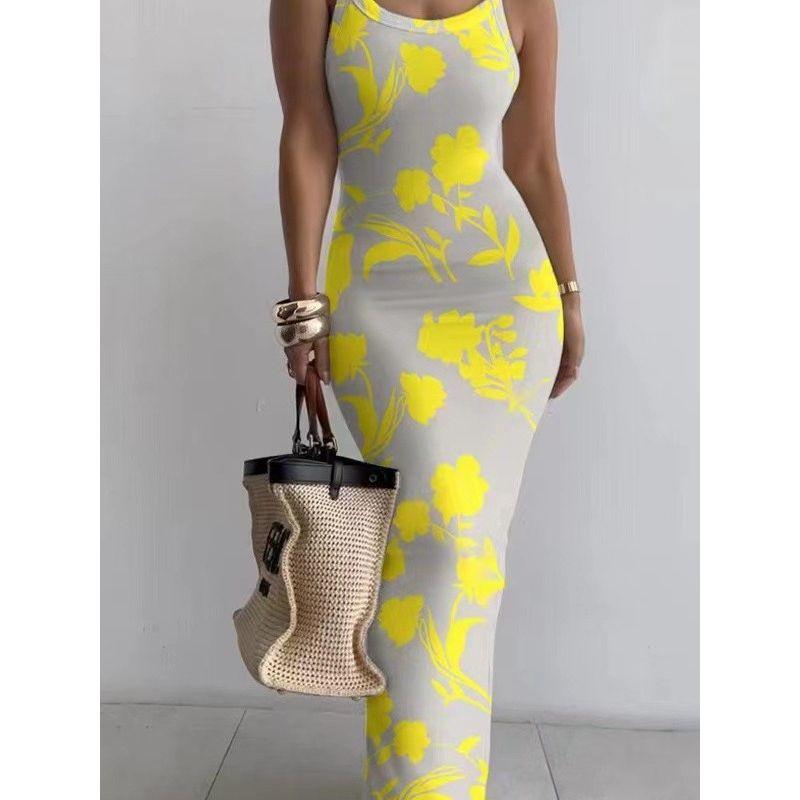 Tailored and Tight Long Dress with Camisole Sling Slim Fit Skinny Long Dress