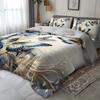 3Pcs Elegant Blue Butterfly Floral Bedding Duvet Cover Set Butterfly Floral Bedding Quilt Set Butterfly Themed Bed