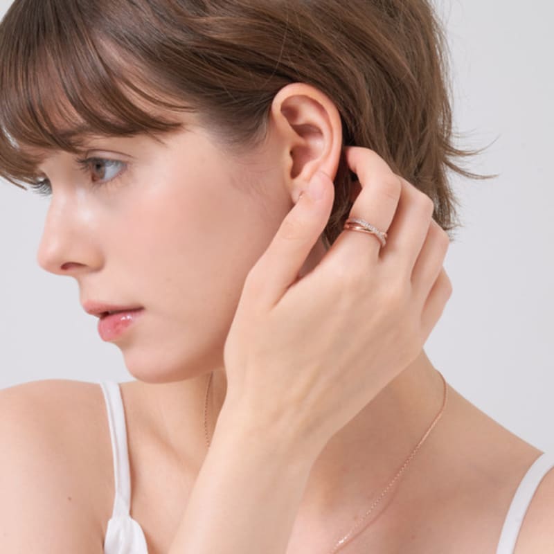 ELLE Jewelry Cross Line Open Ring ELBRWR147