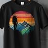 Retro Hiker Sunset T-Shirt, Mountain Pine Tree Graphic Tee, Comfort Colors 1717 Shirt