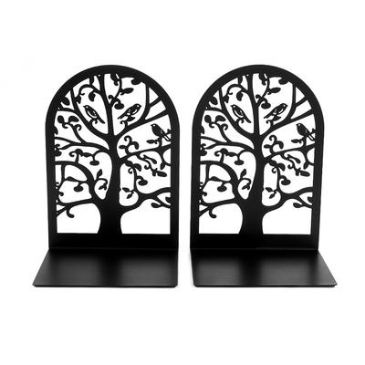 2pcs Bird Group Bookends Tree Of Life Bookends Metal Heavy Duty Desktop Home Office Supplies Storage Books Gift For Book Lovers