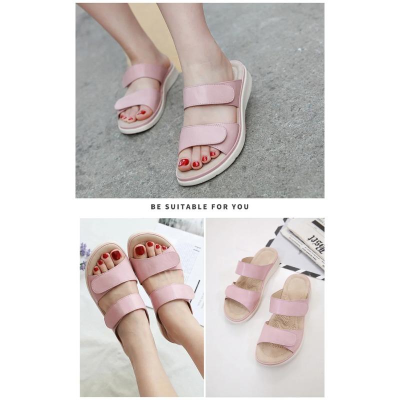 2026 Sommerschuhe Damen Sandalen Weich Flach Damen Sommerurlaub Rosa Schwarz Große Größe 41