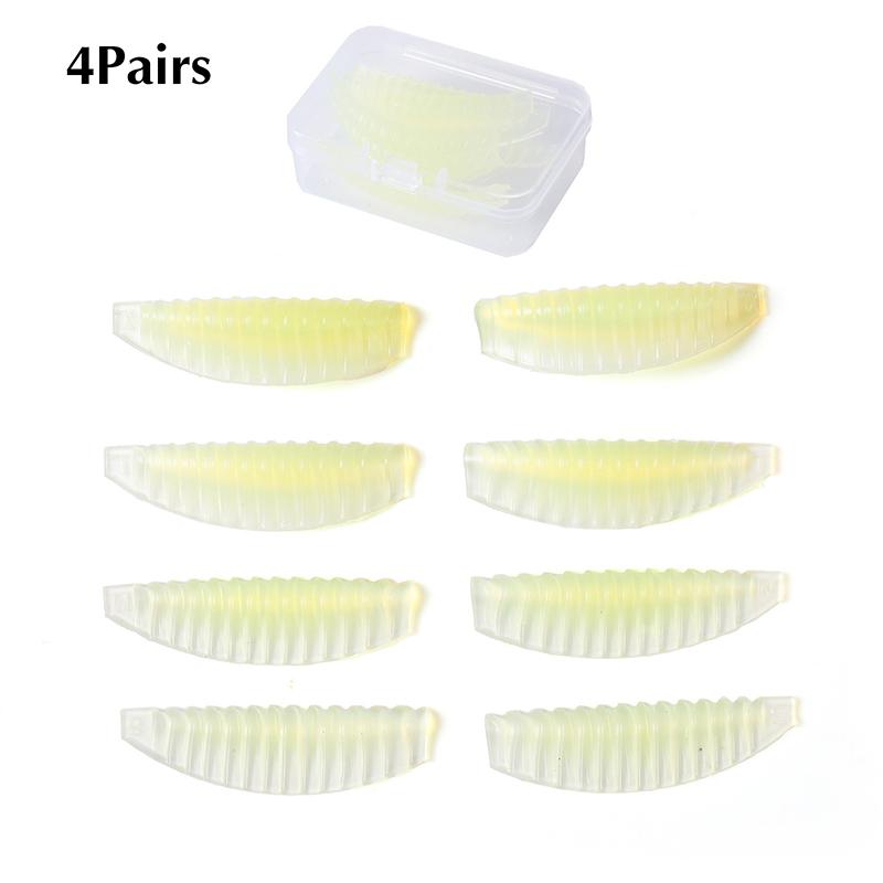 4pairs Reusable Eyelash Lifting Silicone Lamination Pad Vertical Stripe Perm Rods 3d Lashes Extension Curler Makeup Tool