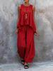 1116 New European and American Sleeveless Wide-Leg Pants Set, Women's Summer Casual Fashion Two-Piece Trendy Set