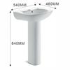 SSWW Ceramic Pedestal Wash Basin with Faucet