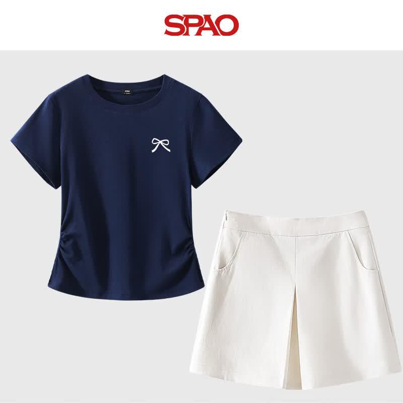 SPAO Korean Style Pleated Two-Piece Set M