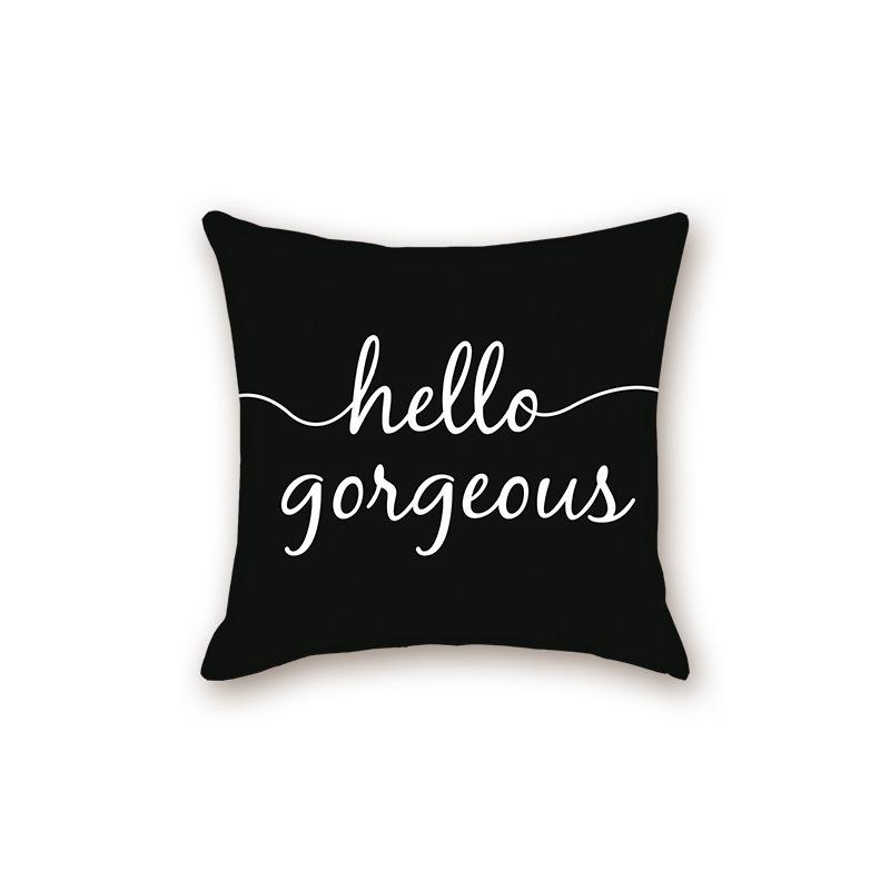 New Black Modern Simple Letter Series Sofa Cushion Pillow Cover Bedside Bedroom Backrest Pillow