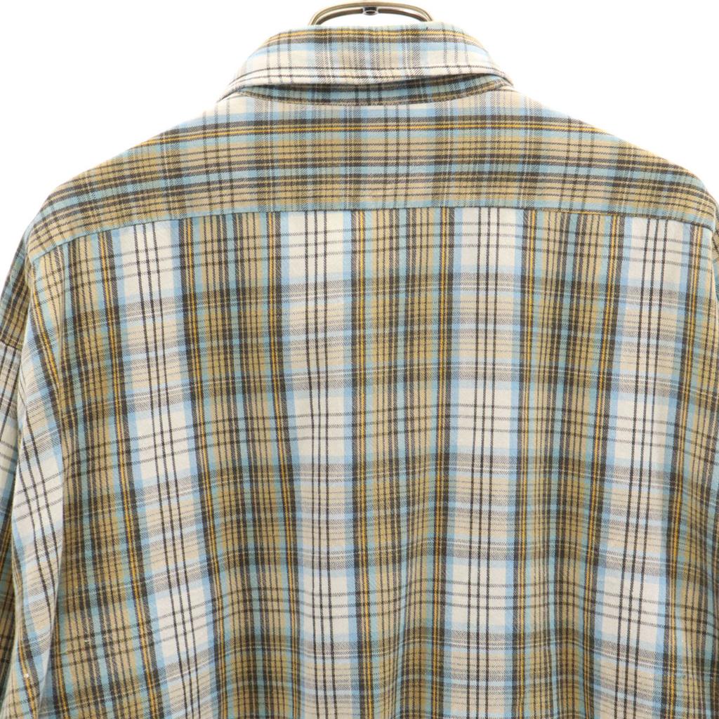 ARROW 80s vintage Check Pattern Long sleeve Cotton shirt XL white Men's Used