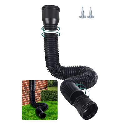 Plastic Extendable Eave Drainage Downpipe Weatherproof Adjustable Diameter Rainwater Tube for House Exterior Outdoor Drainage