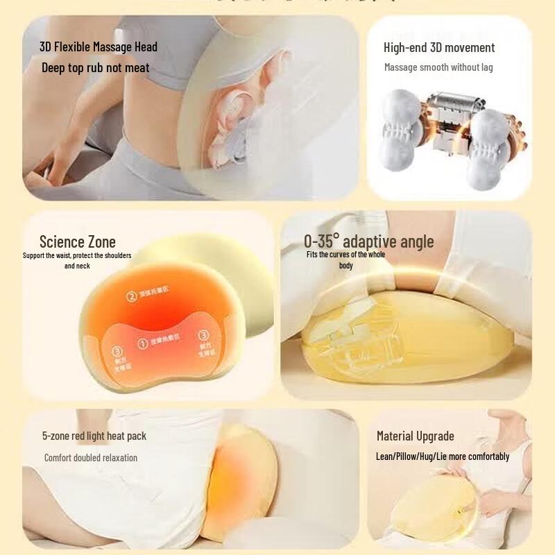 Breo B2 Pro 3D Waist & Back Massager Cushion with Heat CN plug (adapter included)