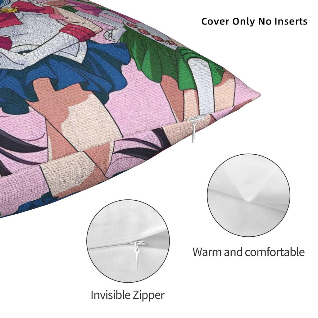Sailor Moon Pillow Case Soft Pillow Cover For Office Car Home Decor Funny Pillowcases