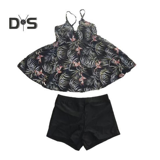 2 sztuki/zestaw damski zestaw tankini z dekoltem w serek trójkątny kubek strój kąpielowy góra spodenki kąpielowe zestaw strój kąpielowy w stylu plażowym