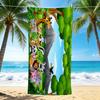 1Pc Jungle Animal Beach Towel, Quick Dry, Multi-Use for Beach Pool Gym Yoga Home Travel, Christmas, Halloween, Xmas Gift M928358