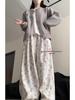 Women's Korean Style Cartoon Puppy Print Straight-Leg Pants - Cute, Versatile Casual Wear for Spring & Autumn 2025