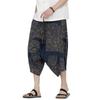 Chinese style men's summer new printed large pants beach pants large size trend loose zen seven-point Harlan pants