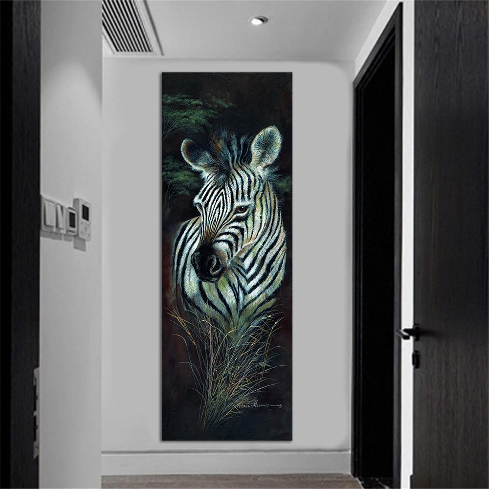 210 x 70 cm große Leinwand-Kunstdrucke, moderne Heimdekoration, Leinwand, Elefanten und Zebras, Tiergemälde, Wandkunst, Drucke ohne Rahmen