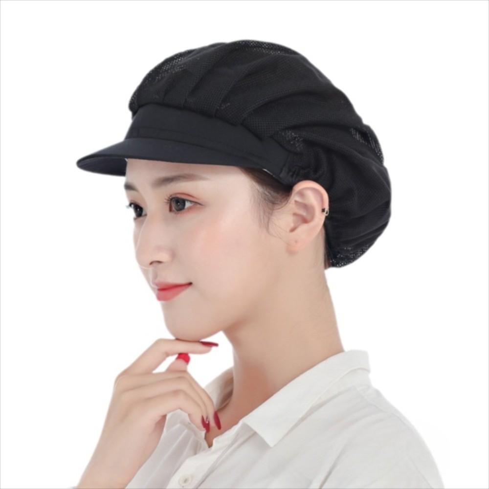 Hygienic Design Chef Hat Oil-Resistant Dustproof Feature Kitchen Work Hat Hairfall Prevention Smoke-Proof Breathable Mesh Cap