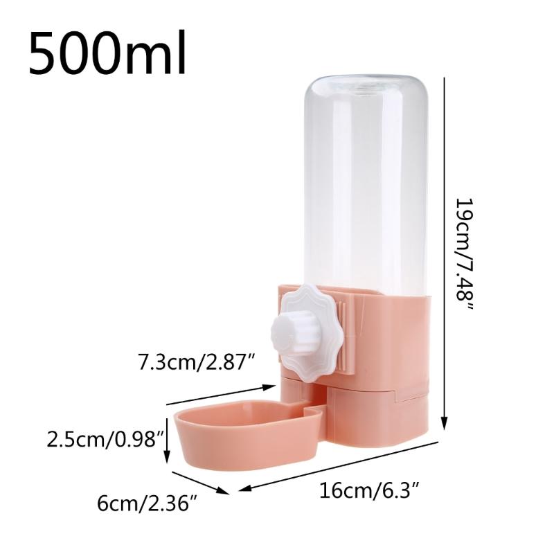 Rabbit Water Bottle 17oz Hanging Automatic Water Dispenser Non Leak Water Feeder for Bunny Guinea Pigs Ferret Kitten