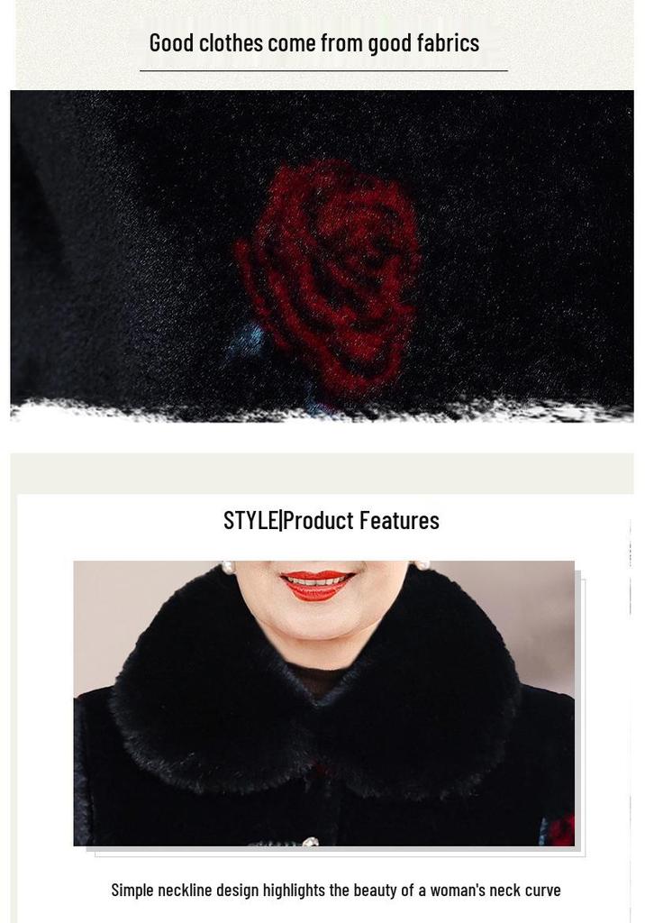 Grandma's Elegant Faux Mink Velvet Jacket 2025: Thickened Winter Wear for Middle-Aged and Elderly Women