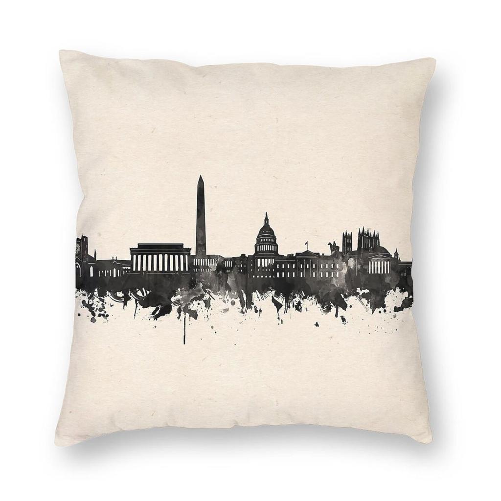 Washington Dc Skyline Square Pillowcase Polyester Linen Velvet Printed Zip Decorative Pillow Case Car Cushion Case x