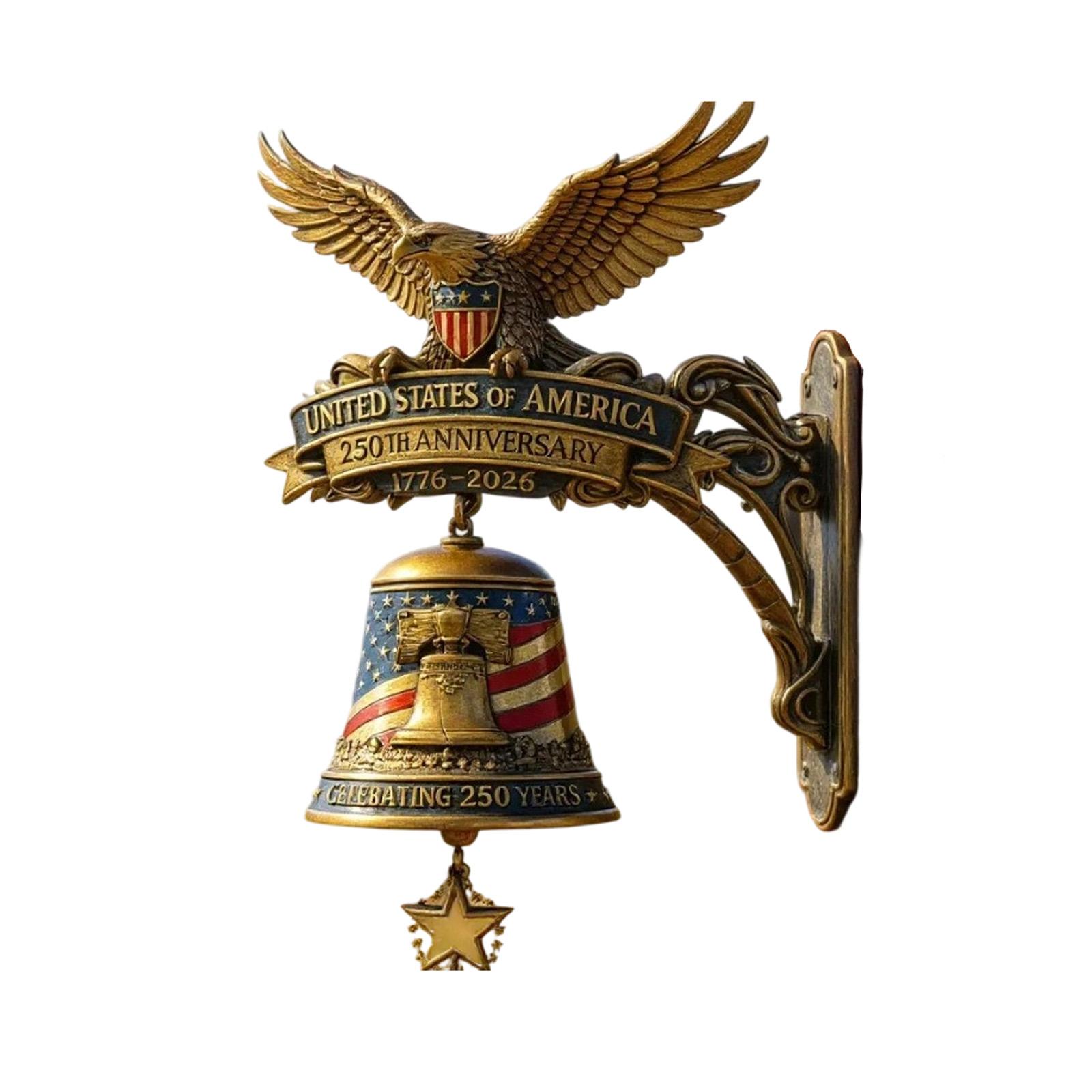 250th Anniversary Commemorative Bell United States of America Wall Mounted Decorative Bell Outdoor Indoor Display