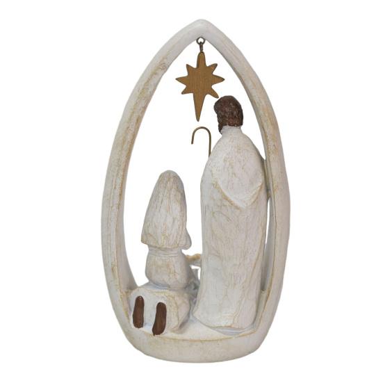 Nativity Scene Figurine Resin Holy Family Ornament Mary Joseph And Baby Jesus Statue Religious Christmas Table Centerpiece Gift for Christians