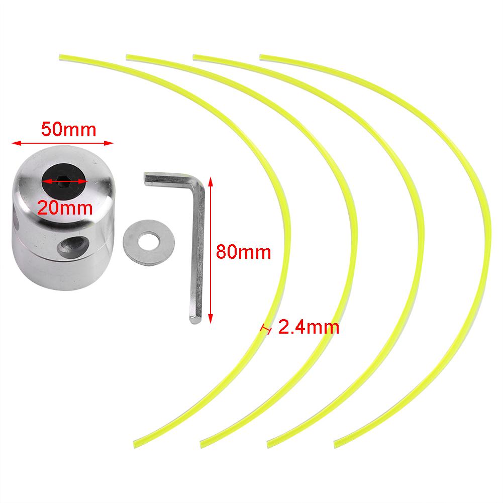 Aluminium Alloy Strimmer Trimmer Head String Set for Gasoline Grass Brush Cutter