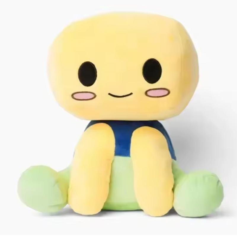 Blox Buddies Plush Toys Blox Buddy Bacon Hair Black with Hat Yellow Stuffed Plush Pillow Decorative Doll Toys for Children