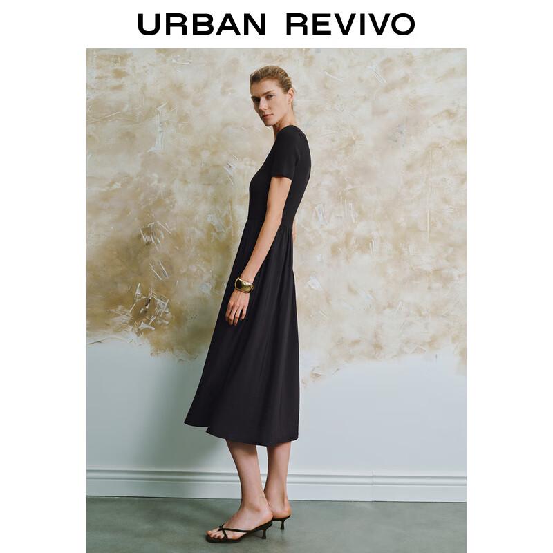 UR French Patchwork Draping Knit Dress