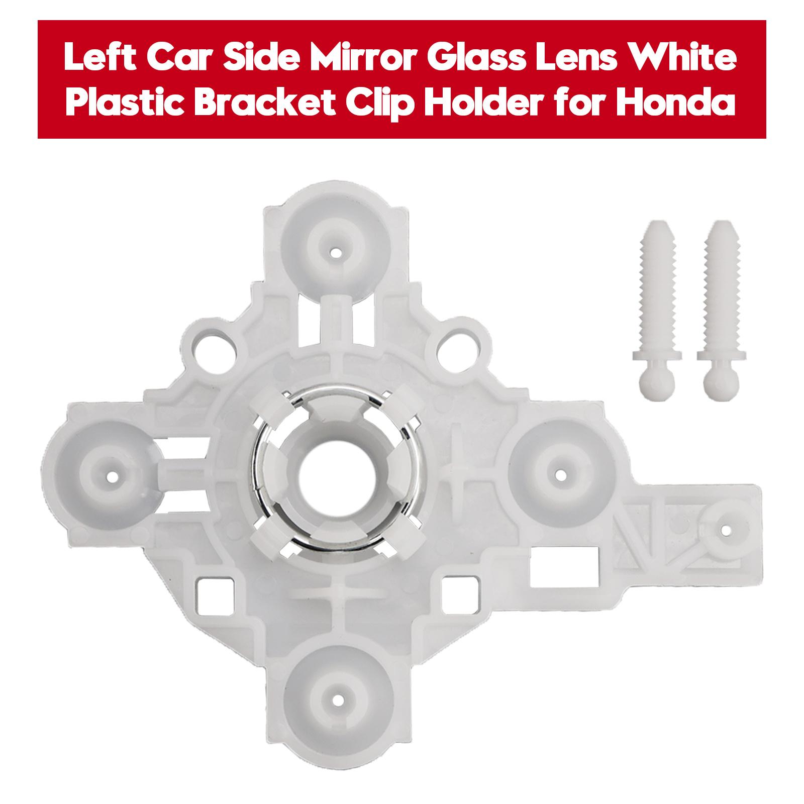 Left Car Side Mirror Glass Lens White Plastic Bracket Clip Holder for Honda