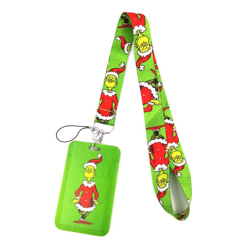 Christmas Art Cartoon Anime Fashion Lanyards Bus ID Name Work Card Holder Accessories Decorations Kids Gifts