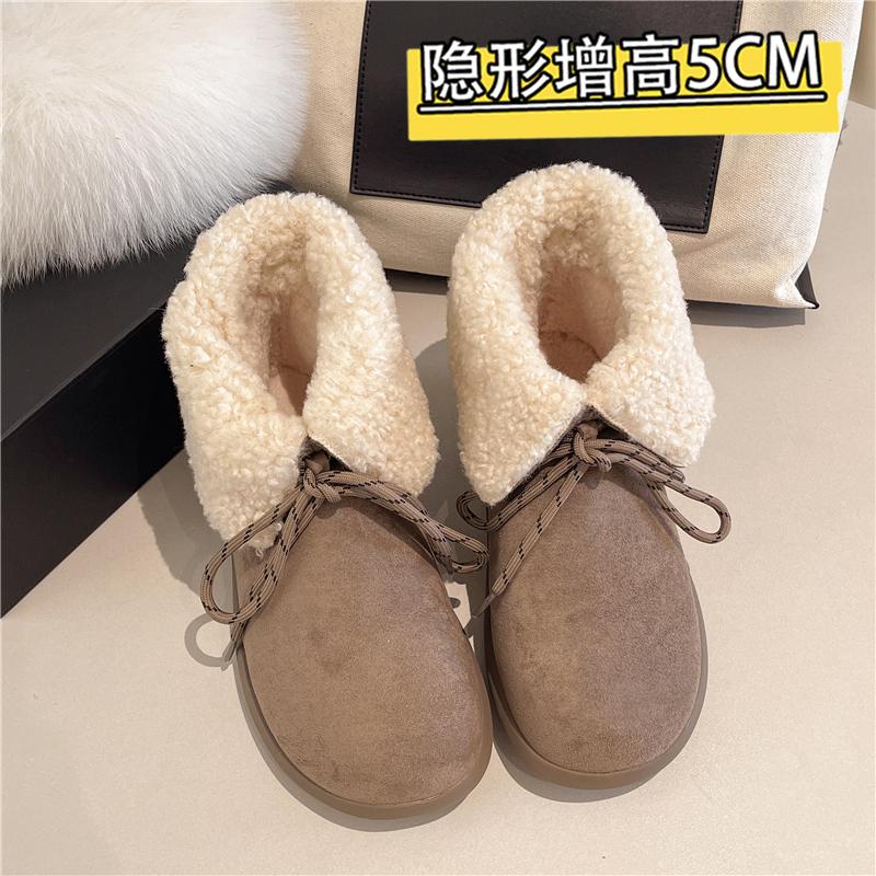 2025 Winter New Thick-soled Mid-calf Warm Shoes Wear-resistant Comfortable Fashionable Women's Boots Flat-soled Snow Boots