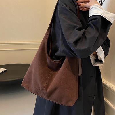 Nova Bolsa Balde de Camurça Bolsa Tote de Ombro de Grande Capacidade Bolsa Retrô Mãe e Filho