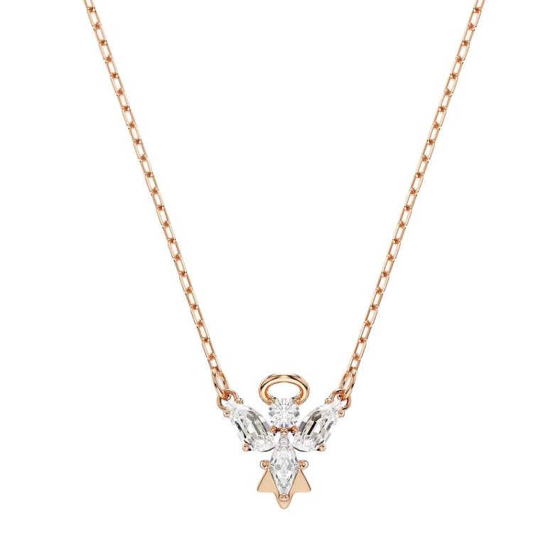 Swarovski Magic Angel Pattern Design Theme Good Luck Cubic Zirconia Necklace Women necklace Rose-Gold 5735417 Box (Random Color)