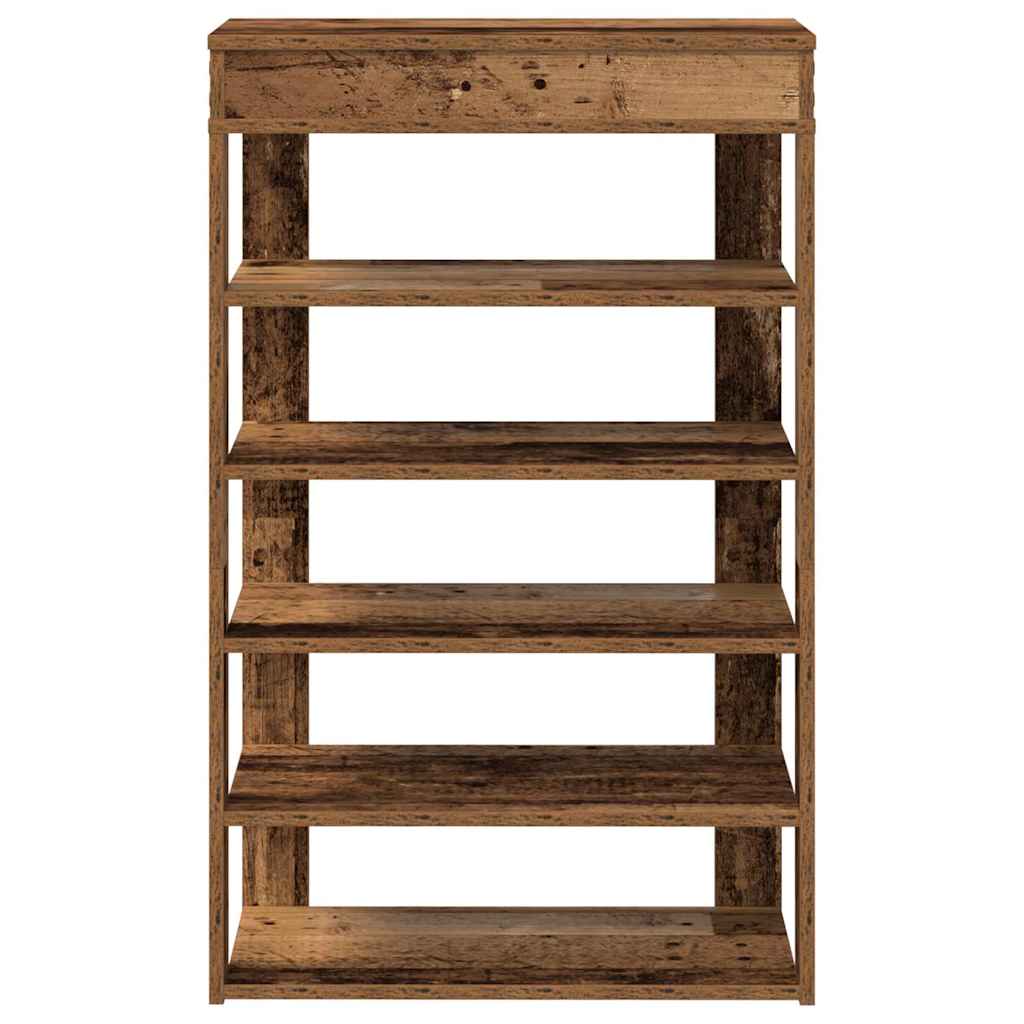 Shoe Rack Vintage Wood Look 60 x 30 x 98 cm Particleboard