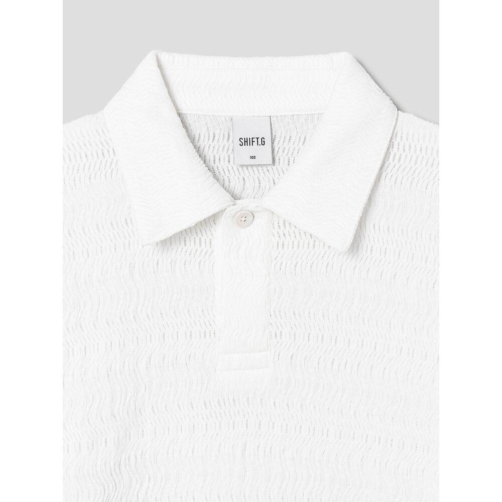 SHIFT.G Wave Texture Polo White