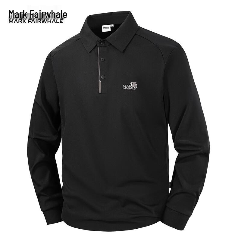 

MARK FAIRWHALE Men s Blue Whale Embroidered Long Sleeve Polo Shirt 2XL