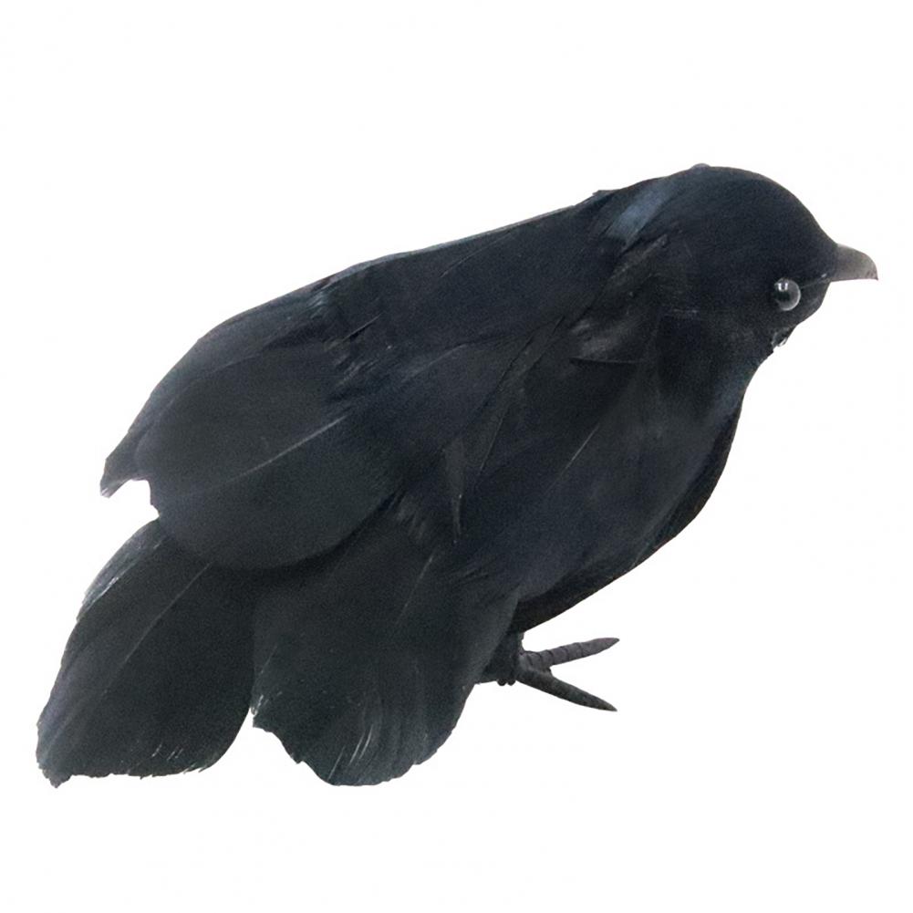 Halloween Crow Decorations Realistic Crow Props Realistic Feathered Crow Decorations for Halloween Handmade for Yard Outdoor