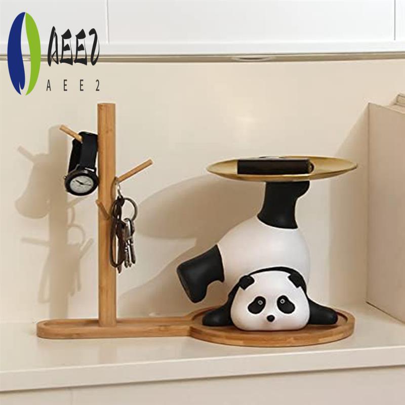 

AEE2-Panda Storage Decoration Entrance Tray Trinket Dish Key Ring Stand Home Decorations Bracelets Porch Ornament Tray