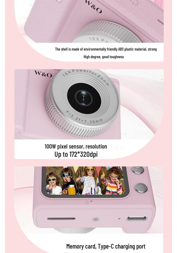 Compact 4K Ultra HD Retro Children's Camera - Smart Mini Q15 for Photos and Parties