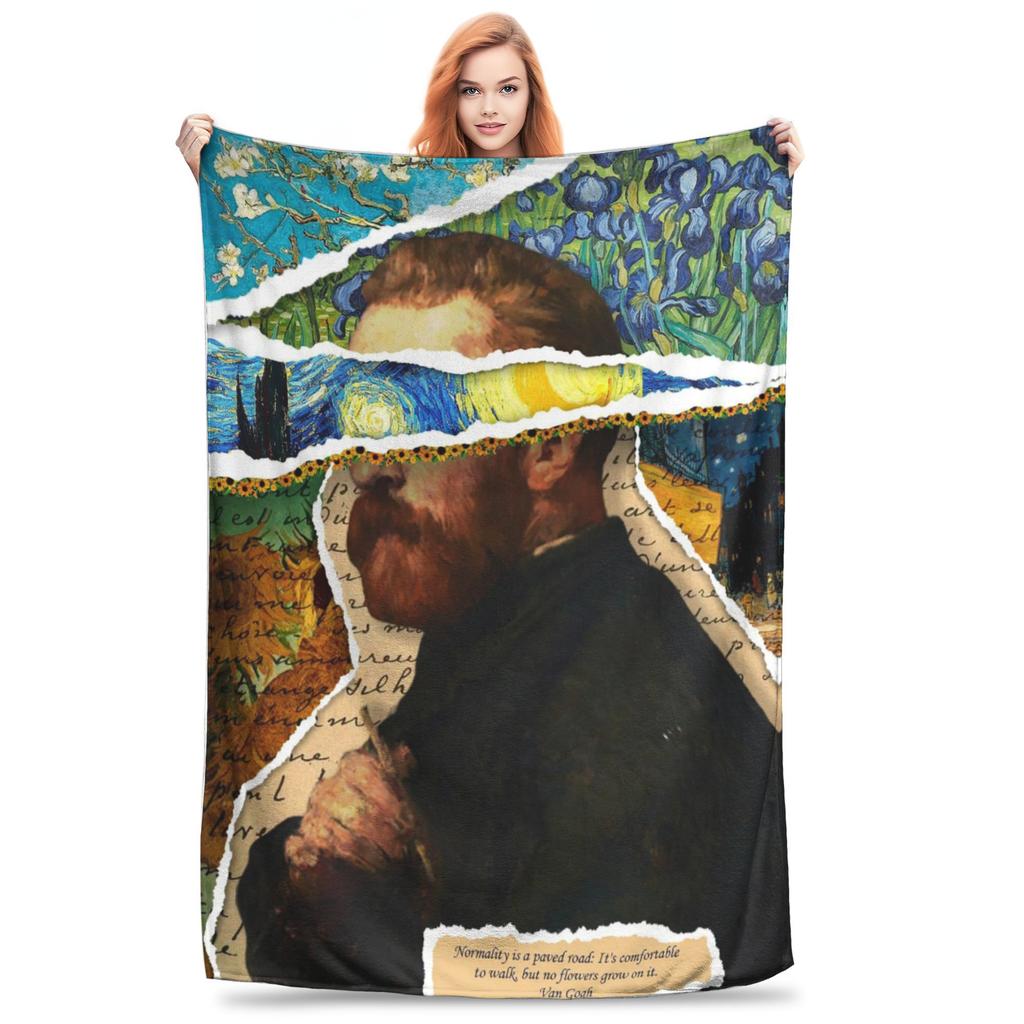 Vincent Van Gogh Starry Night Star Famous oil Painting Blankets Flannel Throw Blanket for Couch Bedding Outdoor Throws Bedspread