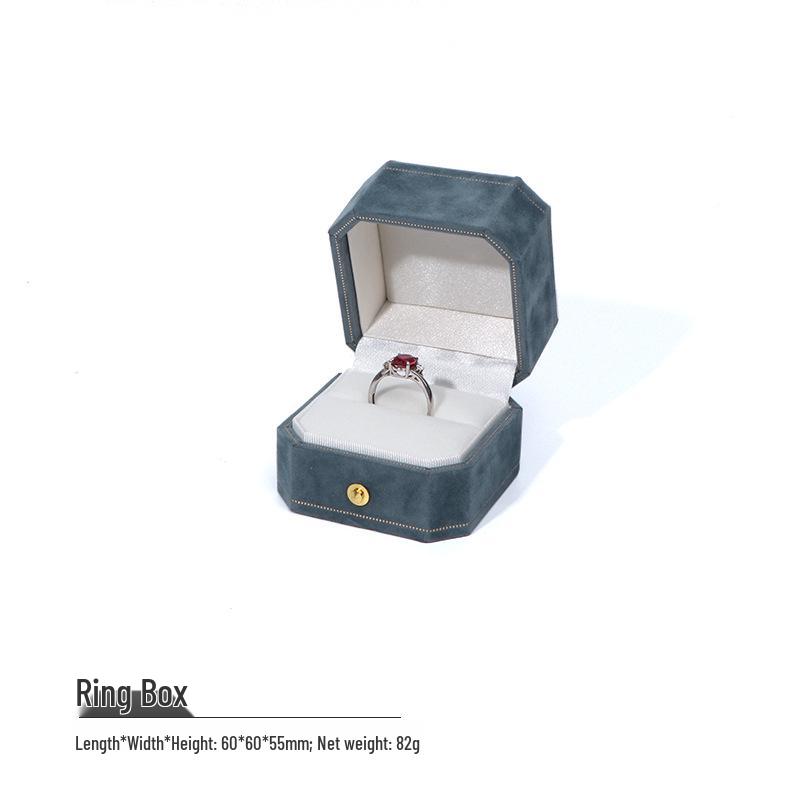 

High-End Velvet Jewelry Box with Octagonal Floral Pattern - Custom Logo, Fits Rings, Necklaces & Bracelets