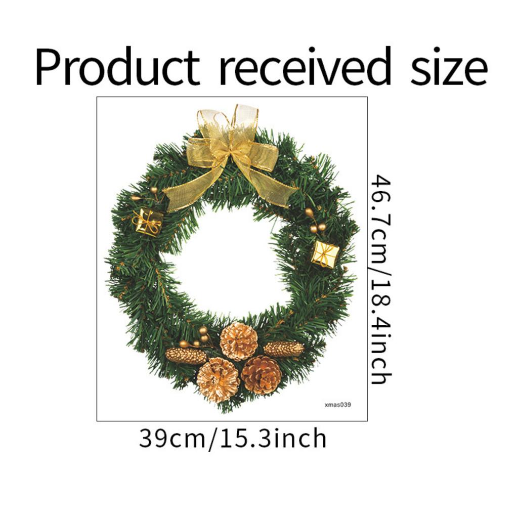 Christmas Wreath Sticker Glass Window Wall Decoration Wall Sticker Self-adhesive
