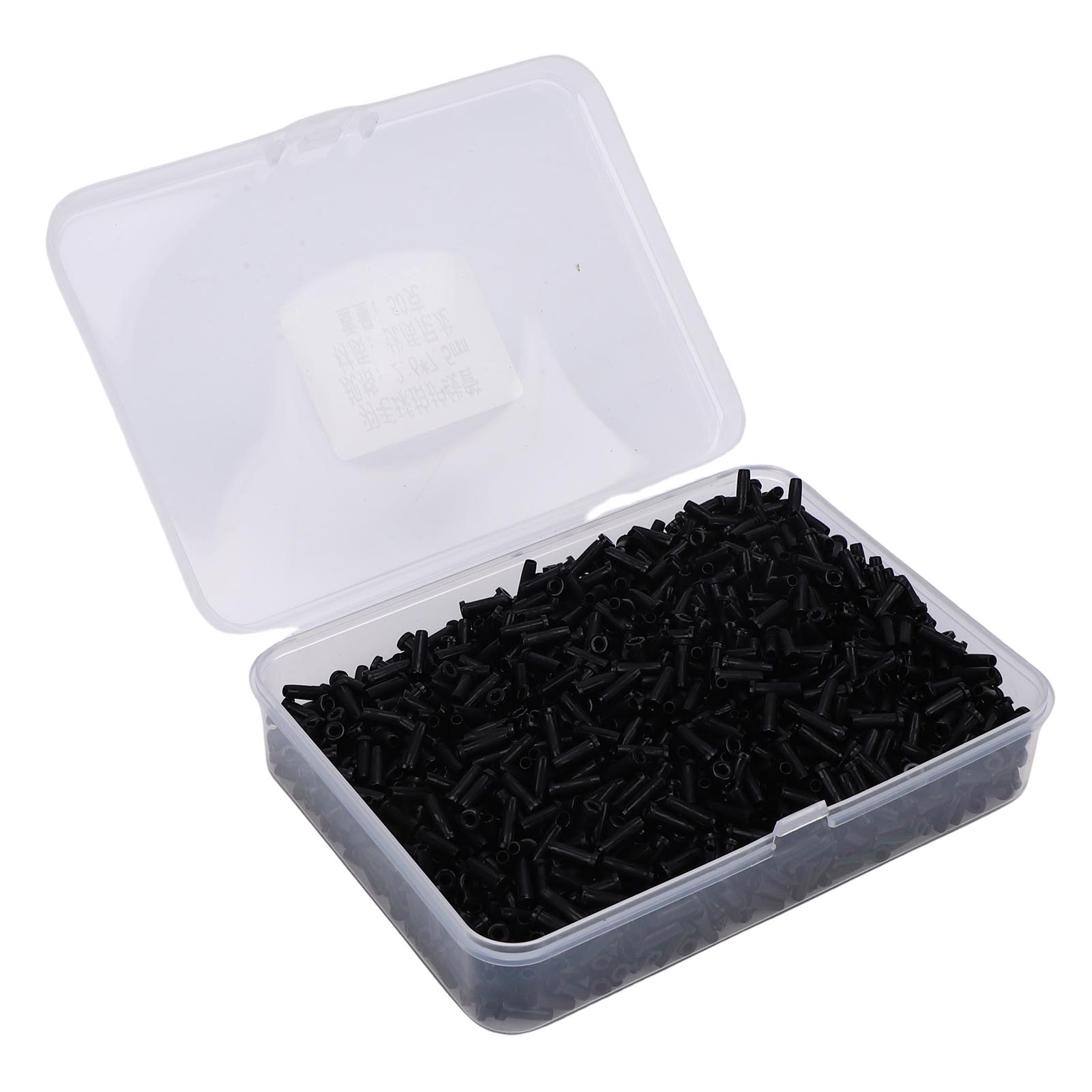 Badminton Grommets Set Nylon 2.1x7.5mm Badminton Racket Eyelets Protector String Guard for Replacement Maintenance Black