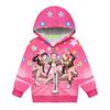 Barn Jenter POP Sanger Rumi Zoey Mira Trykket Casual Hettegenser Glidelås Langermet Jakke Kåpe